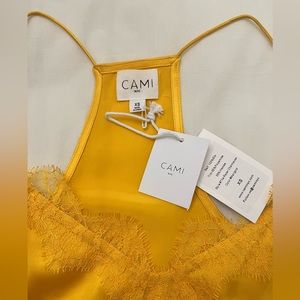 100% Silk, marigold colored, Cami NYC racerback tank top